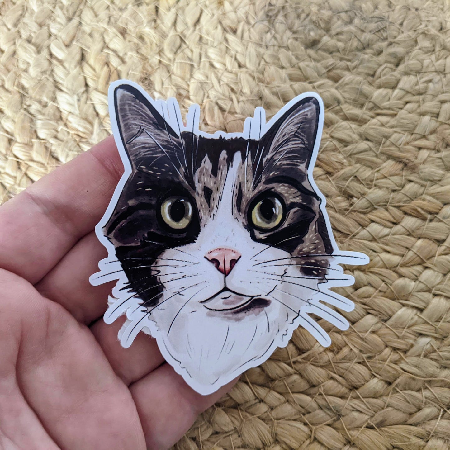Glossy Bengal Cat Sticker - 9cm Tall