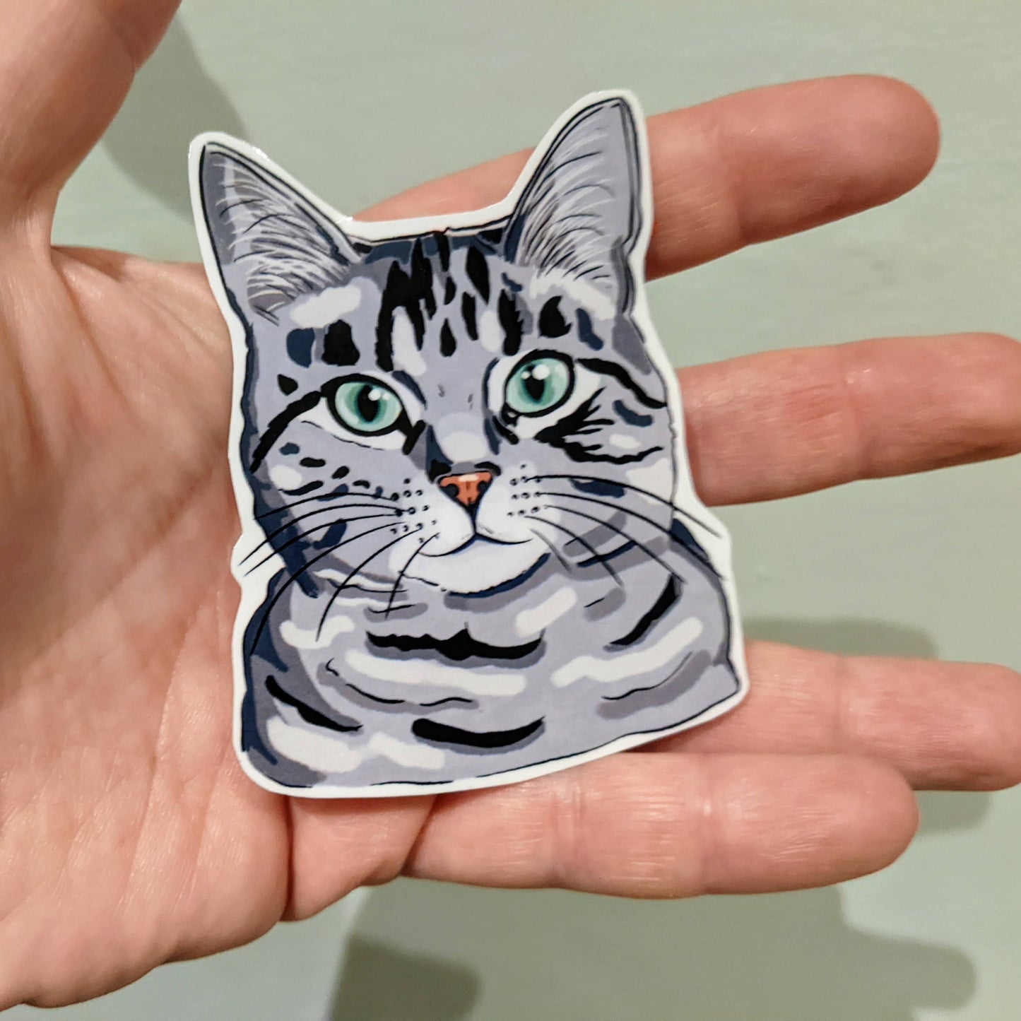 Grey cat sticker
