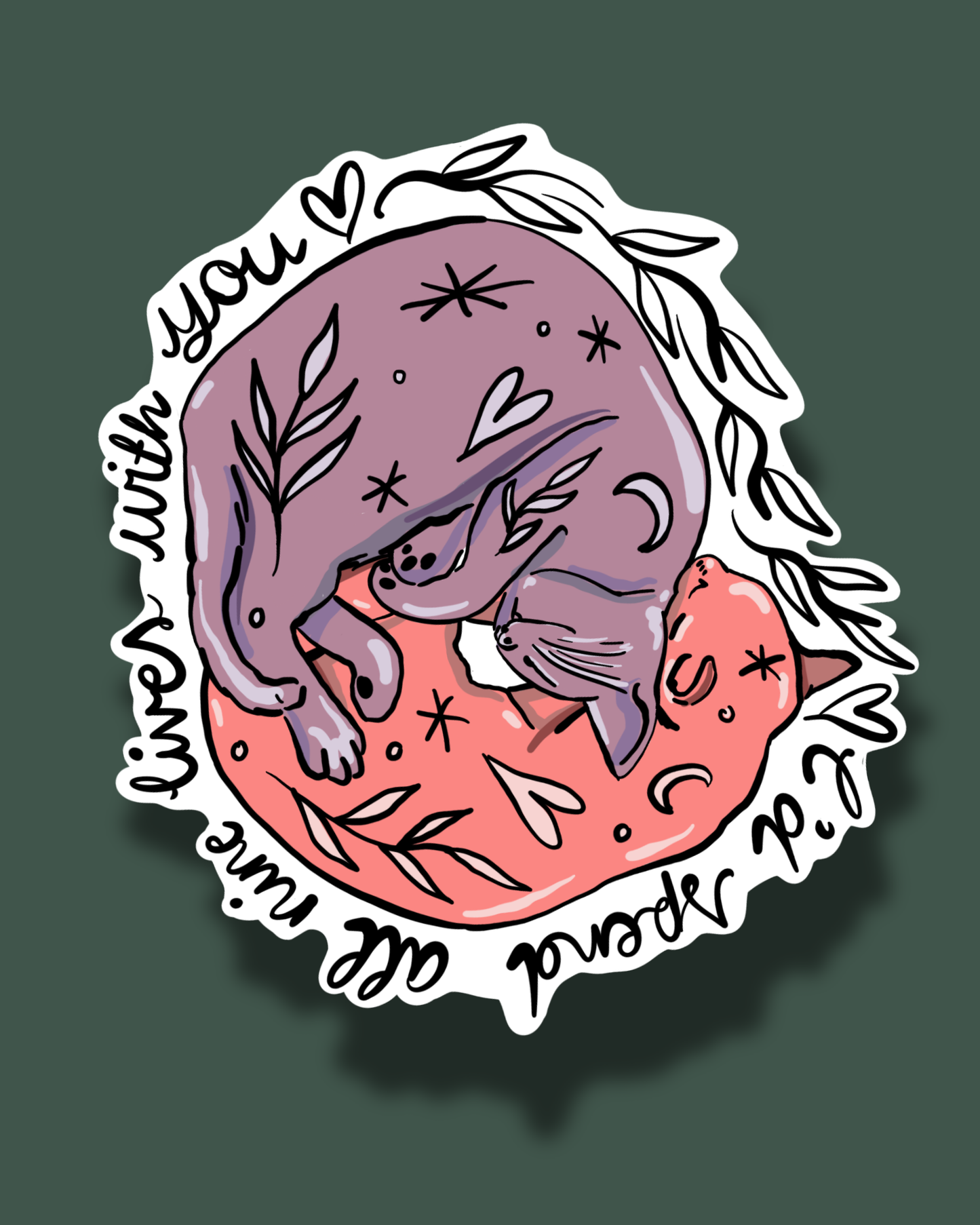 Hugging cats sticker