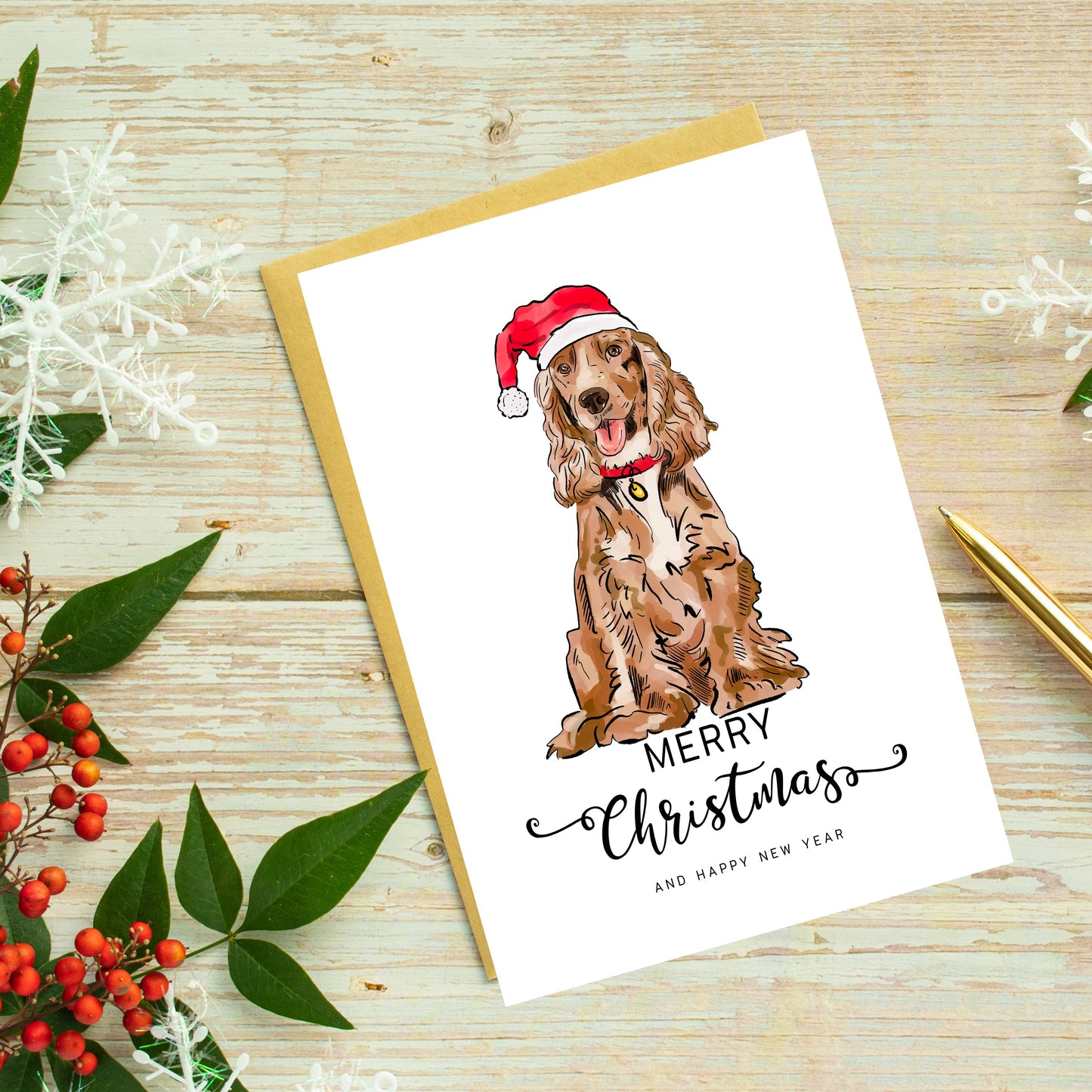 Cocker Spaniel Christmas Card