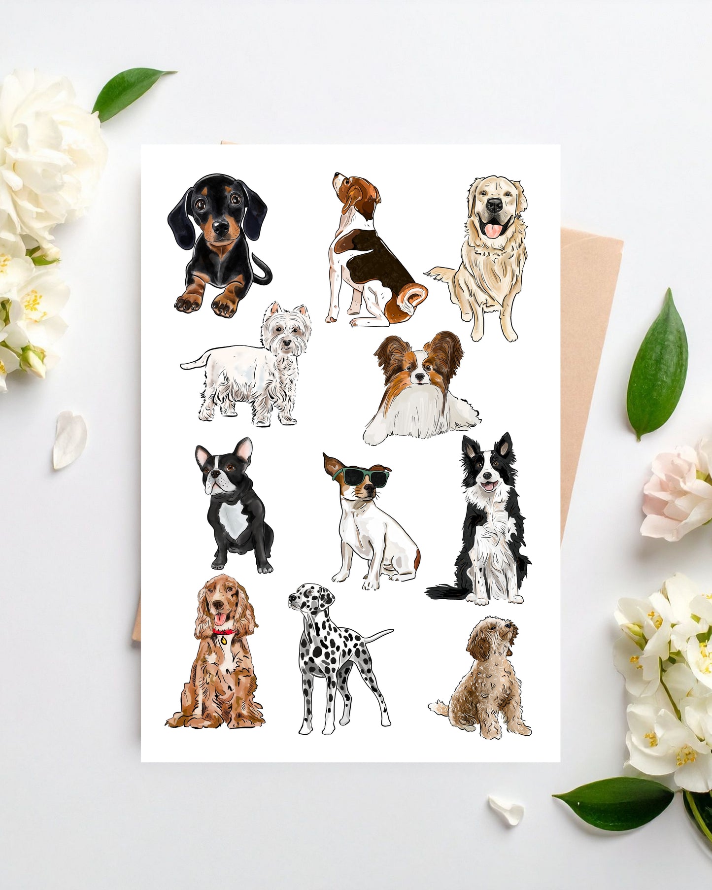 Mixed Breed Dog Greetings Card
