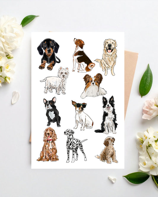 Mixed Breed Dog Greetings Card
