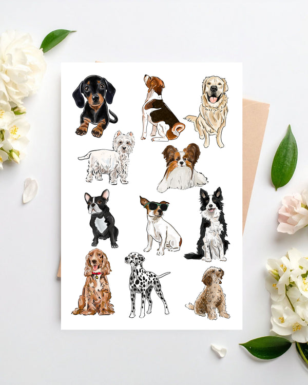Mixed Breed Dog Greetings Card