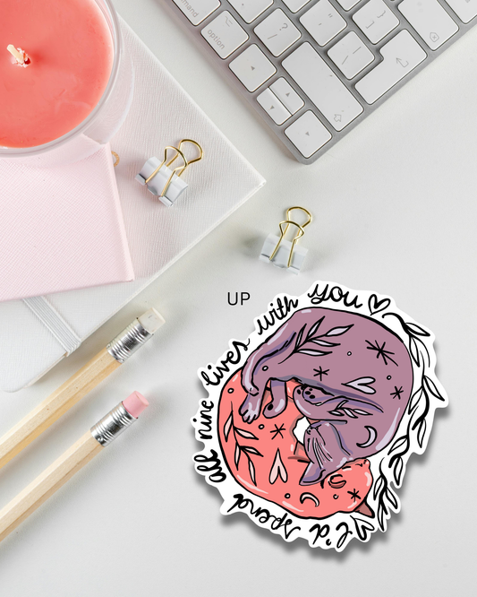 Hugging cats sticker