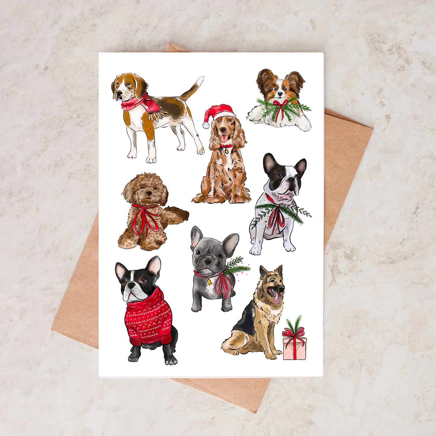Mixed Breed Dog Christmas Card