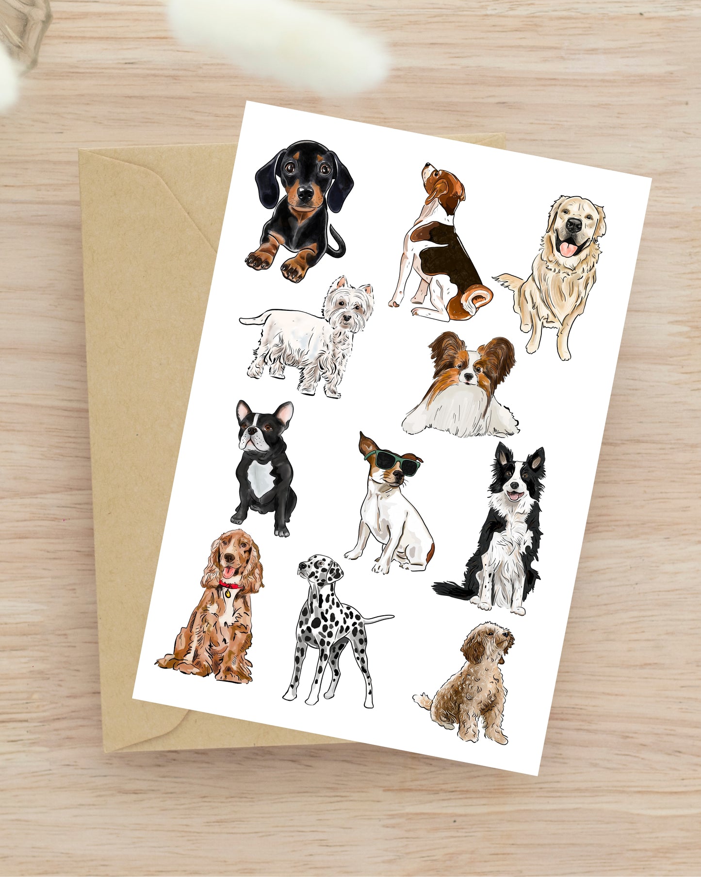 Mixed Breed Dog Greetings Card