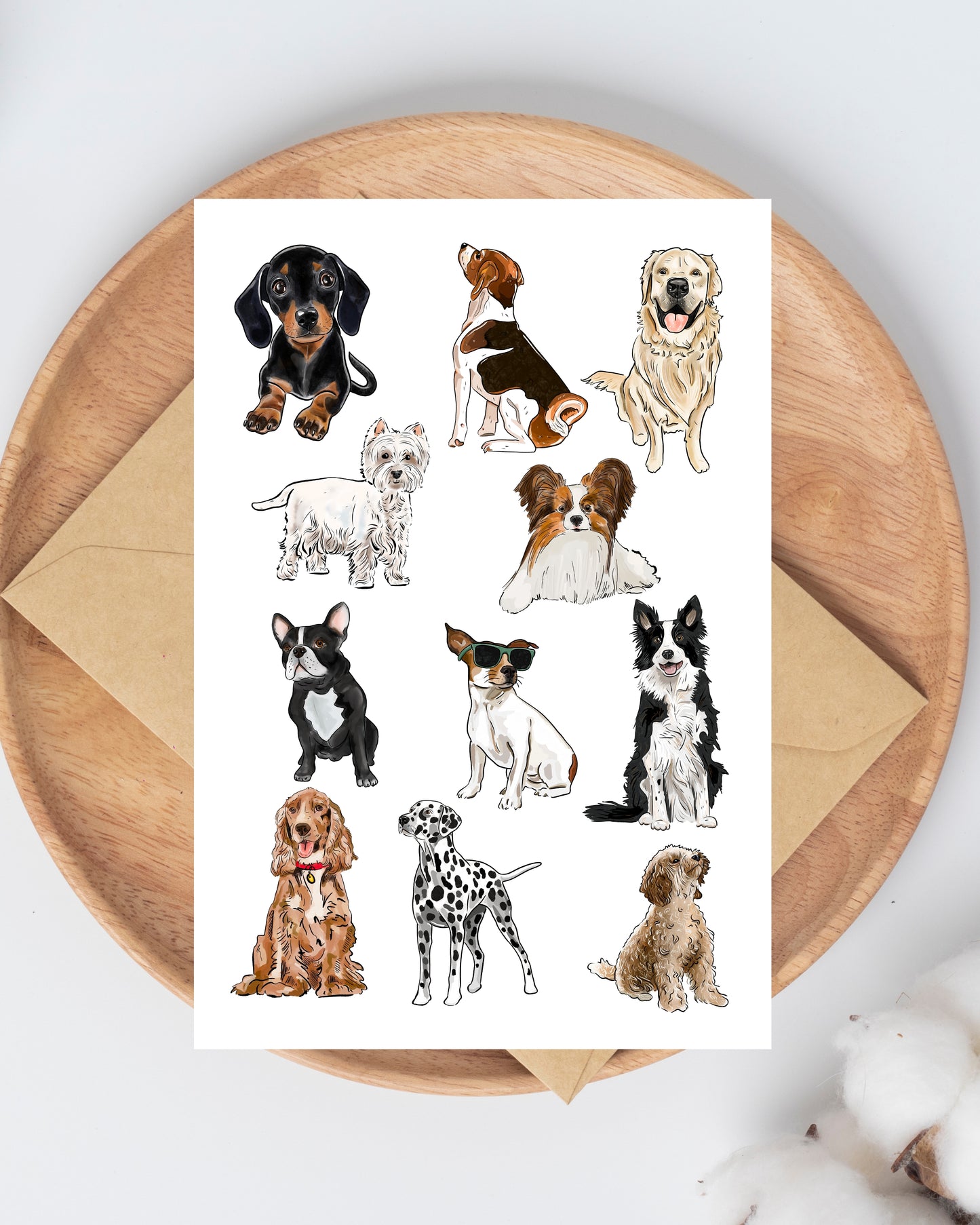 Mixed Breed Dog Greetings Card
