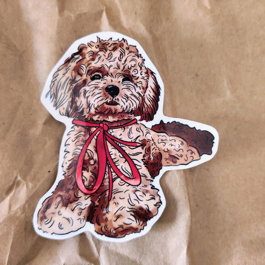Cockapoo Dog Christmas Sticker