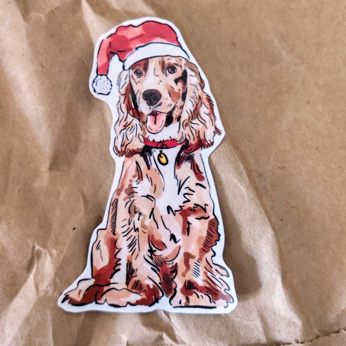 Cocker Spaniel Christmas Sticker