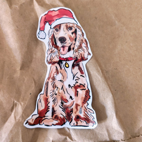 Cocker Spaniel Christmas Sticker