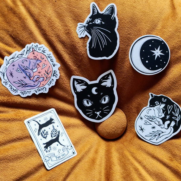 Mystic cat sticker set