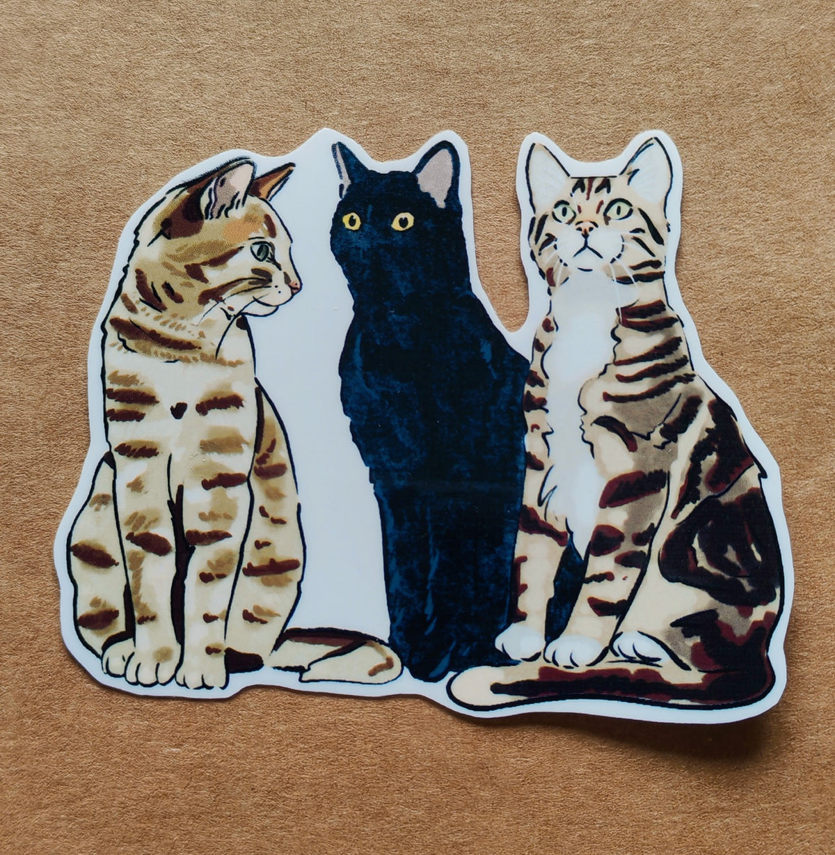Trio of cats sticker