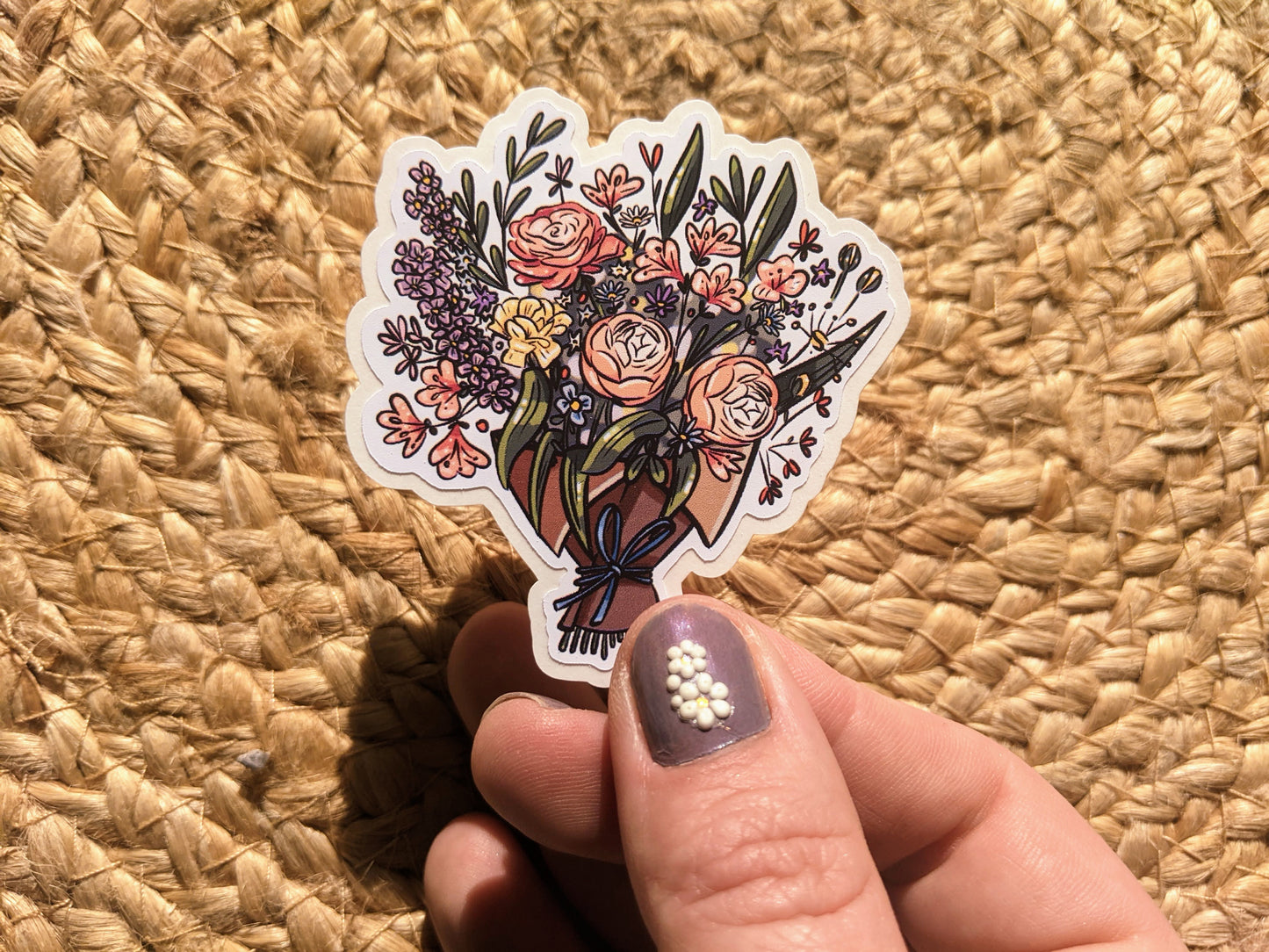 Flower Bouquet Sticker - pretty floral sticker gift