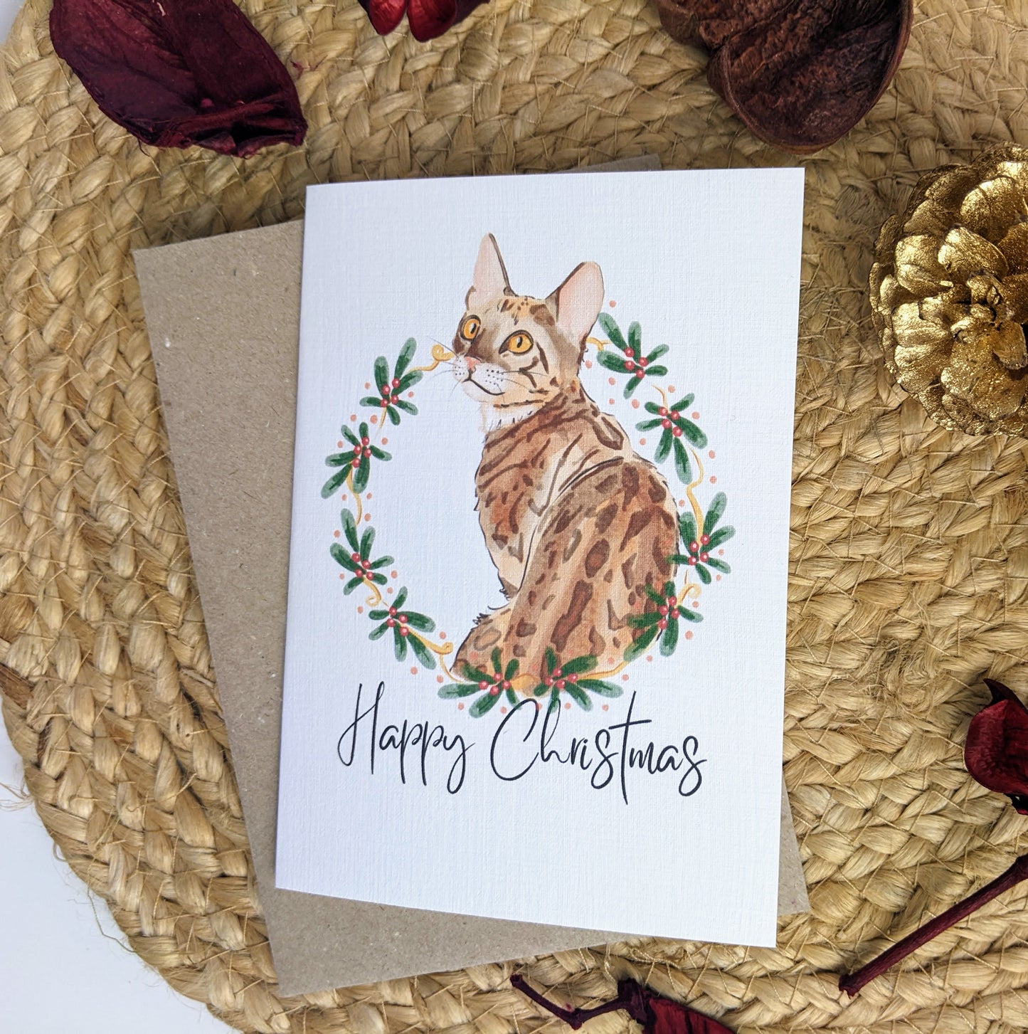 Bengal Cat Christmas Card