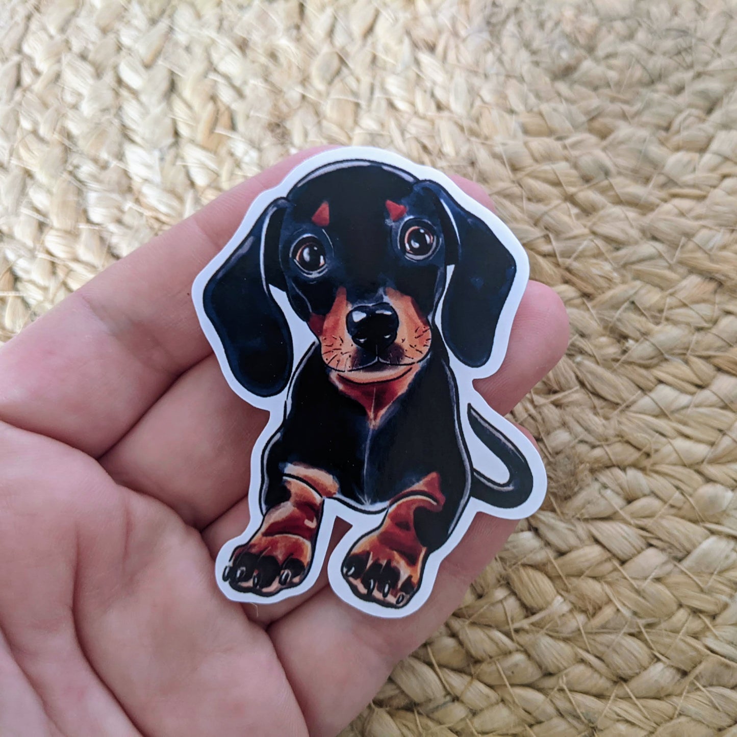 Glossy Sausage Dog Puppy Sticker