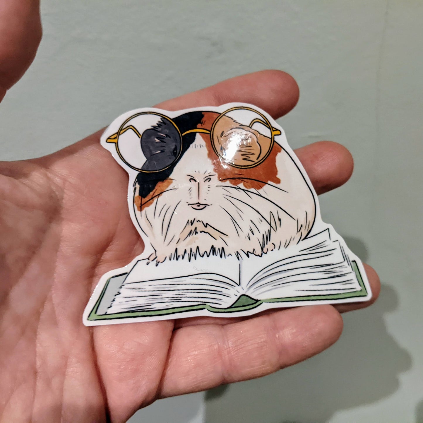 Guinea Pig With Book Sticker