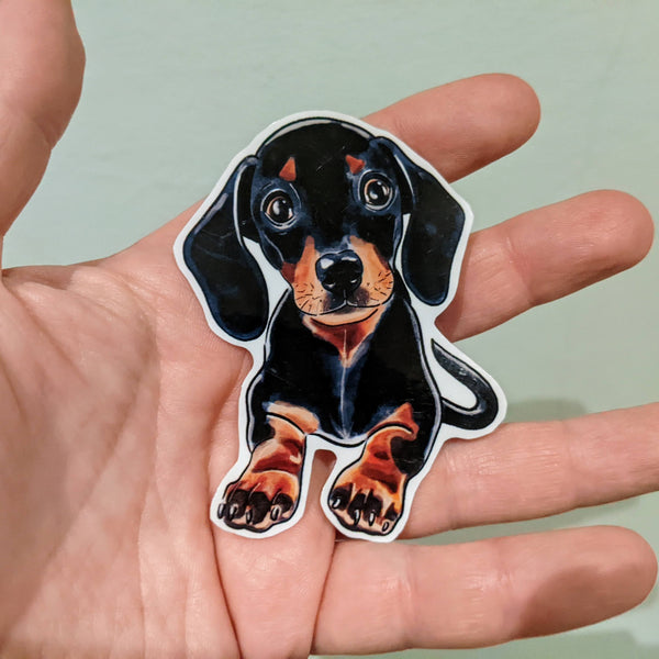 Glossy Sausage Dog Puppy Sticker