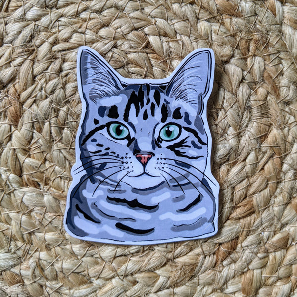 Grey cat sticker