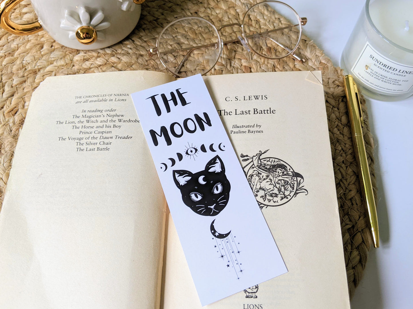 Black cat bookmark - mooncat